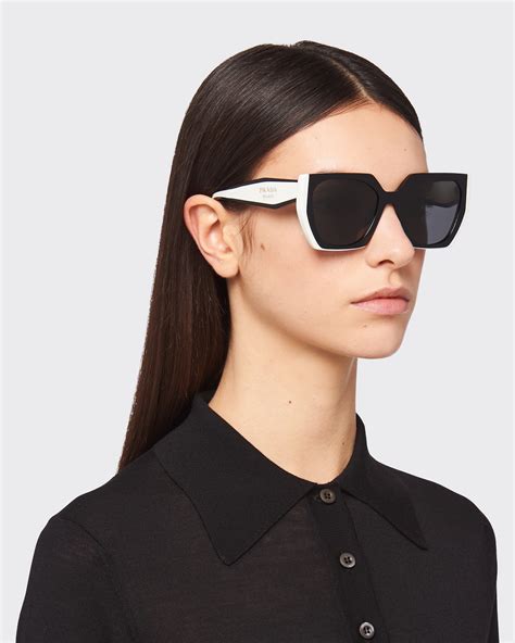 prada round sunglasses|Prada rectangular sunglasses.